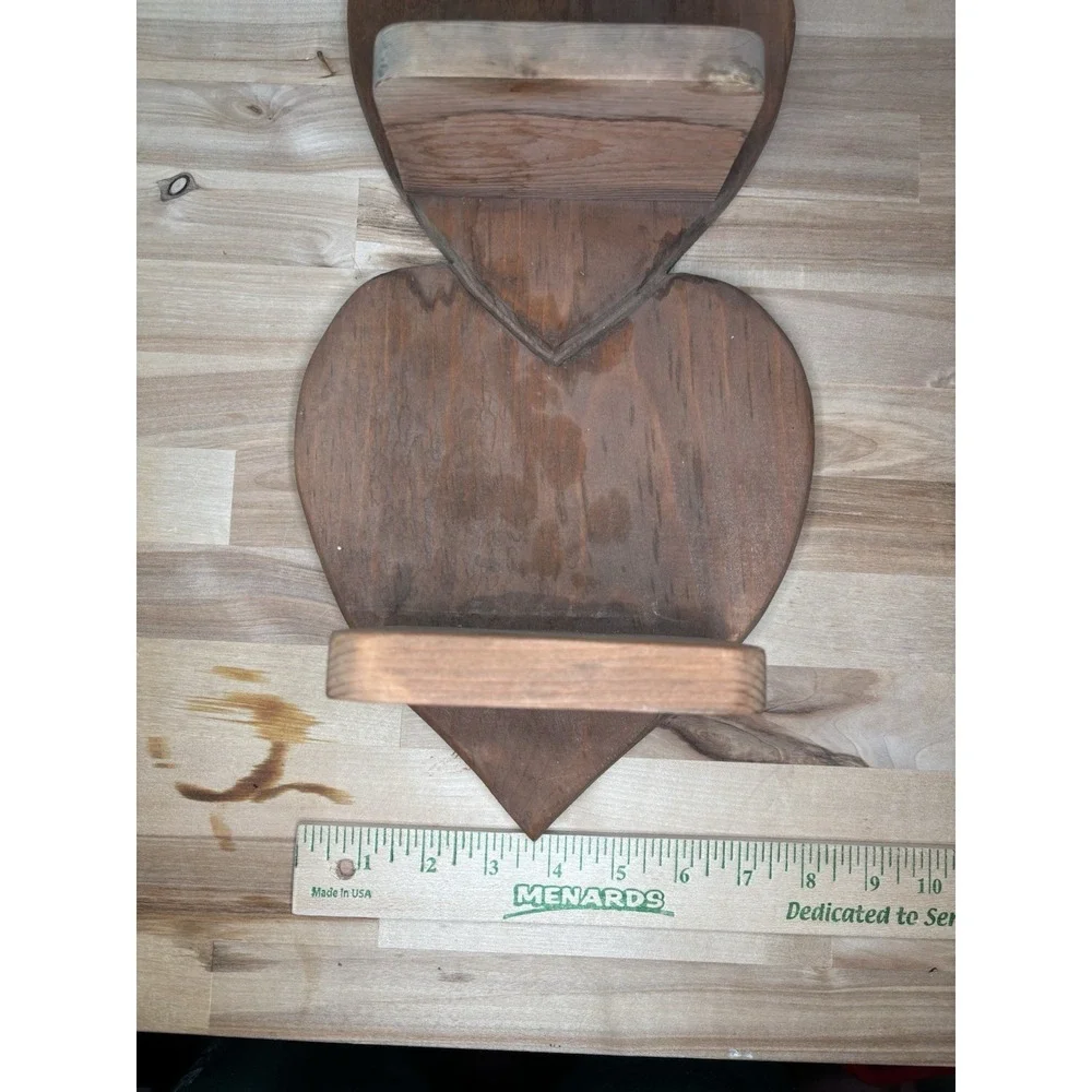 Handcrafted Wooden Heart Shaped Wall Shelf with 3 Tiers Granny/ Cottage Core